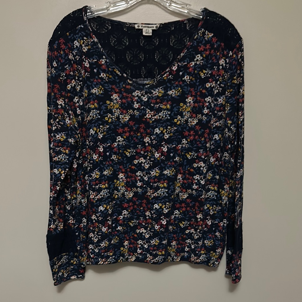 Ruff Hewn Women's Floral Blouse Size Pl
